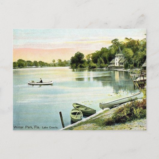 Winterpark Florida, Lake Osceola Vintage Briefkaart (Voorkant)