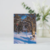 winterpark met sneeuw in Canada Briefkaart (Staand voorkant)