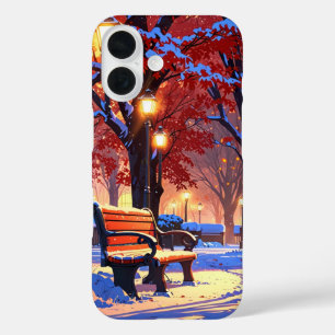 winterparkbank iPhone 16 hoesje