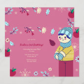 Winterpártyuitnodiging Kaart (Voorkant / Achterkant)