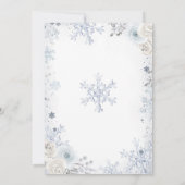 Winterpastblauw Snowflake Florence Baby shower in Kaart (Achterkant)