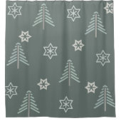  winterpatroon donker douchegordijn (Voorkant)