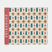 Winterpatroon groene en rode vakantie fleece deken (Voorkant (Horizontaal))