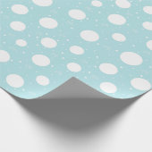 Winterpatroon van Sneeuwstippen, Turquoise Achterg Cadeaupapier (Hoek)