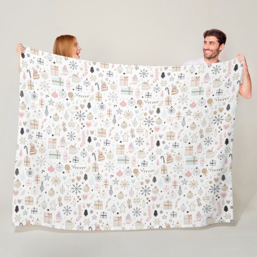 Winterpatroonontwerp fleece deken  (In situ)