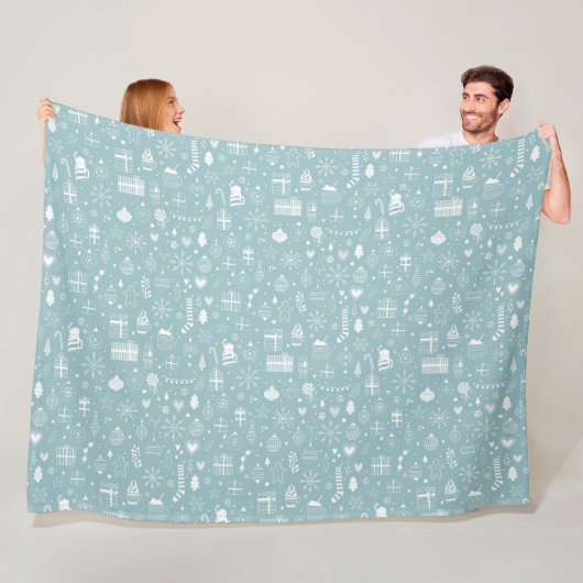 Winterpatroonontwerp fleece deken  (In situ)