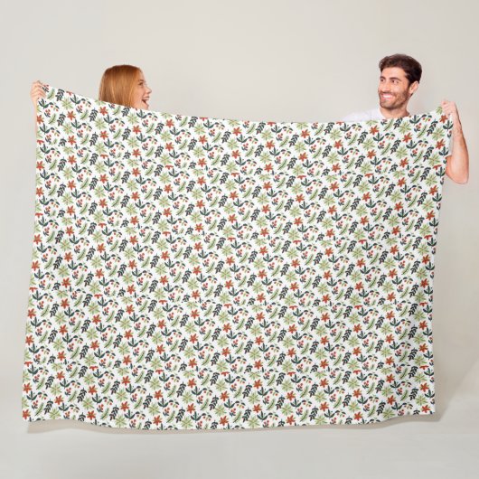 Winterpatroonontwerp fleece deken  (In situ)