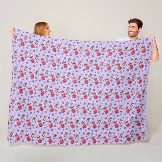 Winterpatroonontwerp fleece deken  (In situ)