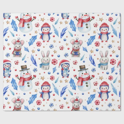 winterpels cadeaupapier (Vlak)