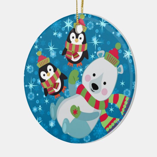 winterpels keramisch ornament (Links)