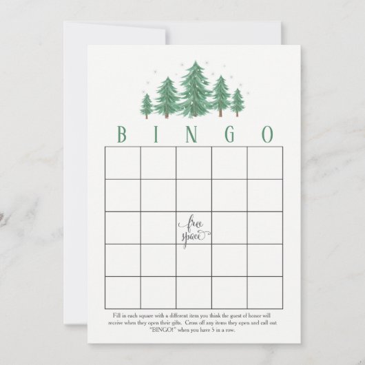 Winterpennen, bijtende Vrijgezellenfeesten bingo-k Kaart (Voorkant)