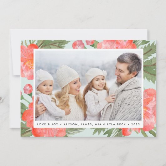 Winterpeony | Vakantiefotokaart Feestdagenkaart (Voorkant)