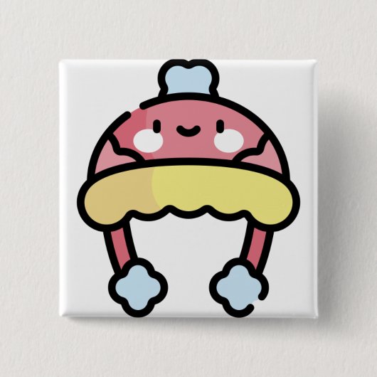 winterpet vierkante button 5,1 cm (Voorkant)