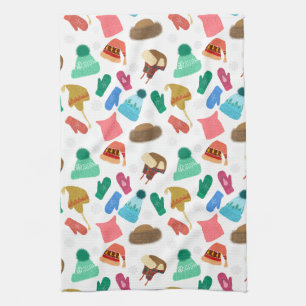 WinterPetten en Mittens - met de hand getekende Theedoek