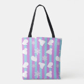 WinterPetten, kerstmis en witte sneeuwvlok Tote Bag (Achterkant)