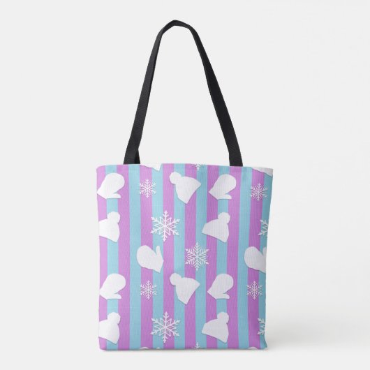 WinterPetten, kerstmis en witte sneeuwvlok Tote Bag (Achterkant)