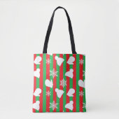 WinterPetten, kerstmis en witte sneeuwvlok Tote Bag (Voorkant)