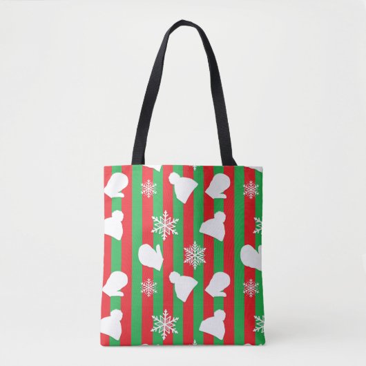 WinterPetten, kerstmis en witte sneeuwvlok Tote Bag (Voorkant)