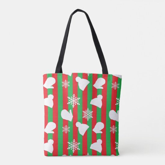 WinterPetten, kerstmis en witte sneeuwvlok Tote Bag (Achterkant)