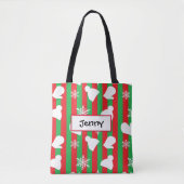 WinterPetten, kerstmis en witte sneeuwvlok Tote Bag (Voorkant)