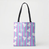 WinterPetten, kerstmis en witte sneeuwvlok Tote Bag (Voorkant)