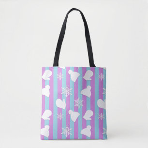 WinterPetten, kerstmis en witte sneeuwvlok Tote Bag
