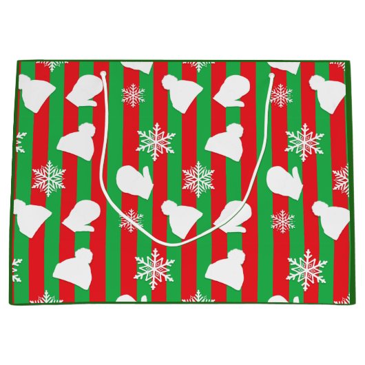 WinterPetten, kerstmis, witte sneeuwvlokken Groot Cadeauzakje (Voorkant)