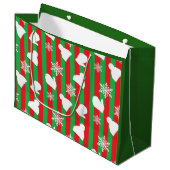 WinterPetten, kerstmis, witte sneeuwvlokken Groot Cadeauzakje (Voorkant Gekanteld)