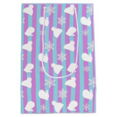 WinterPetten, kerstmis, witte sneeuwvlokken Medium Cadeauzakje (Achterkant)