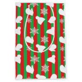 WinterPetten, kerstmis, witte sneeuwvlokken Medium Cadeauzakje (Voorkant)