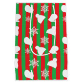 WinterPetten, kerstmis, witte sneeuwvlokken Medium Cadeauzakje (Achterkant)