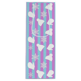 WinterPetten, kerstmis, witte sneeuwvlokken Wijn Cadeautas