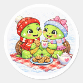 Winterpicknick Ronde Sticker