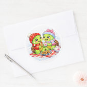 Winterpicknick Ronde Sticker (Envelop)