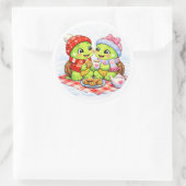 Winterpicknick Ronde Sticker (Tas)