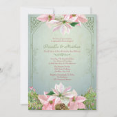  winterpijn en poinsettia, Floral Wedding Kaart (Voorkant)