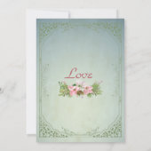  winterpijn en poinsettia, Floral Wedding Kaart (Achterkant)