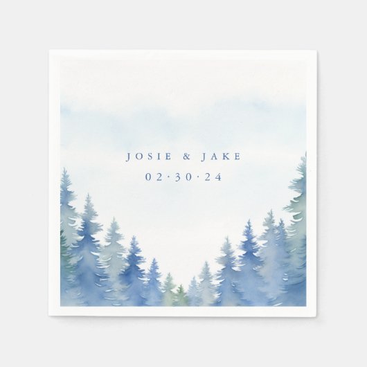 winterpijnbomen bruidsservet servet (Voorkant)