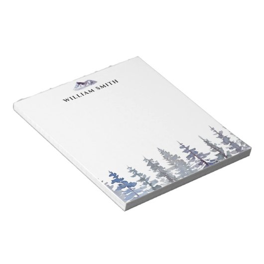 Winterpijnbomen gepersonaliseerd notitieblok (Schuin)