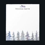 Winterpijnbomen gepersonaliseerd notitieblok<br><div class="desc">Waterverf winterpijnbomen gepersonaliseerd notitieblok.</div>