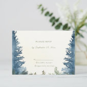  winterpijnbomen groen bruiloft RSVP (Staand voorkant)