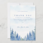winterpijnbomen trouwtafel dank u bedankkaart (Voorkant)