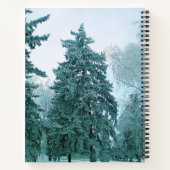 Winterpijnboom met sneeuw notitieboek (Achterkant)