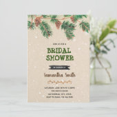 Winterpijnboomkegel feest uitnodiging (Staand voorkant)