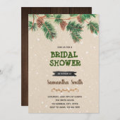 Winterpijnboomkegel feest uitnodiging (Voorkant / Achterkant)