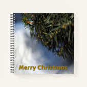 Winterpine-boom en sneeuw notitieboek (Voorkant)
