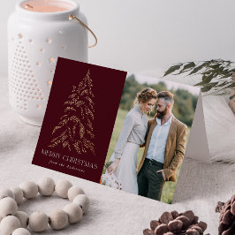 winterpine Bourgundy kerst Feestdagen Kaart