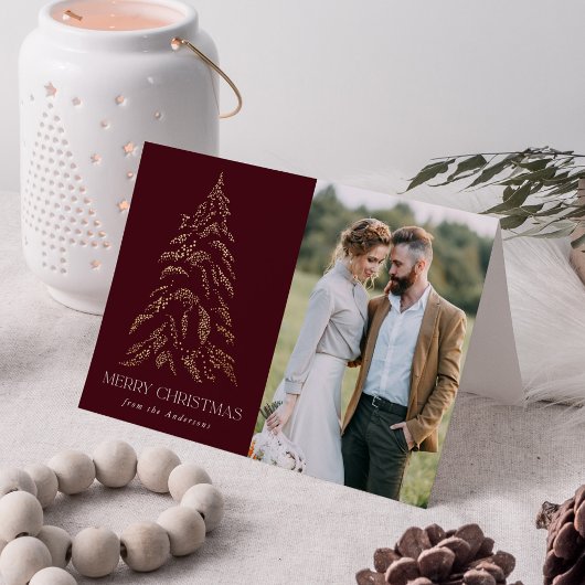 winterpine Bourgundy kerst Feestdagen Kaart
