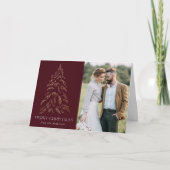 winterpine Bourgundy kerst Feestdagen Kaart (Voorkant)