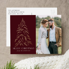 winterpine Bourgundy kerst Feestdagenkaart